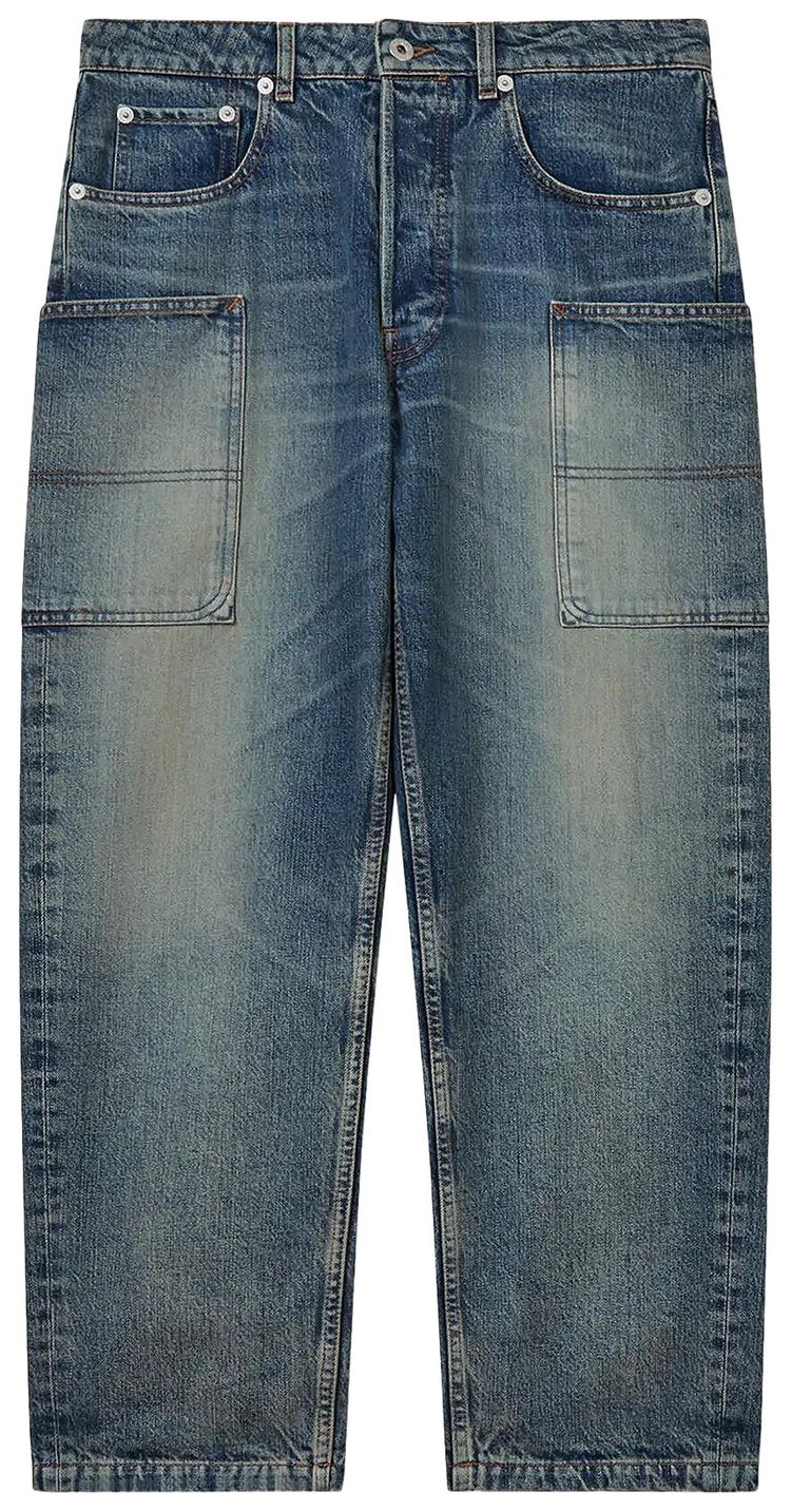 Kenzo Cargo Monkey Fit Jeans Ten Wash Denim