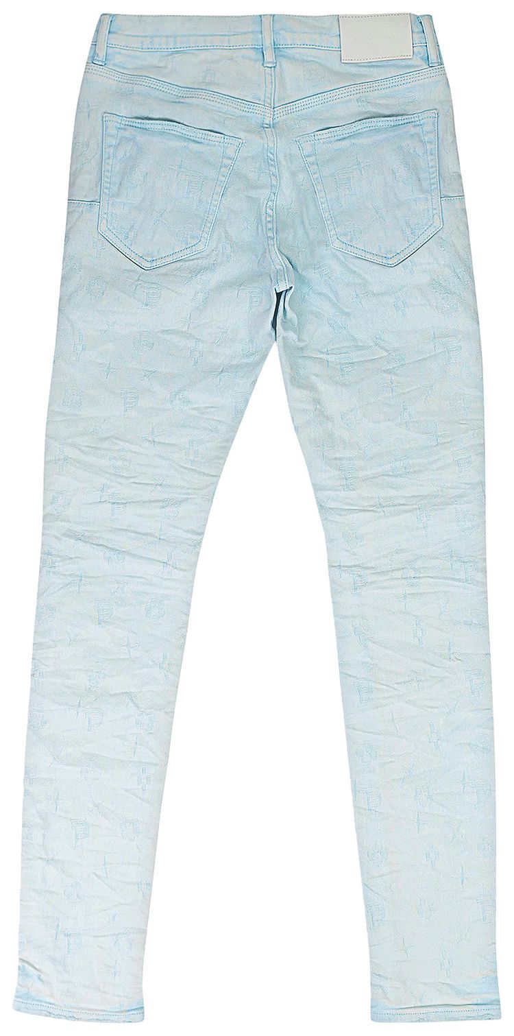 PURPLE BRAND Jacquard Monogram Jeans Blue
