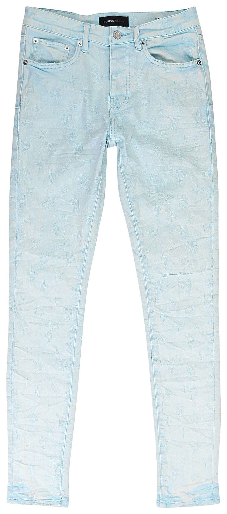 PURPLE BRAND Jacquard Monogram Jeans Blue