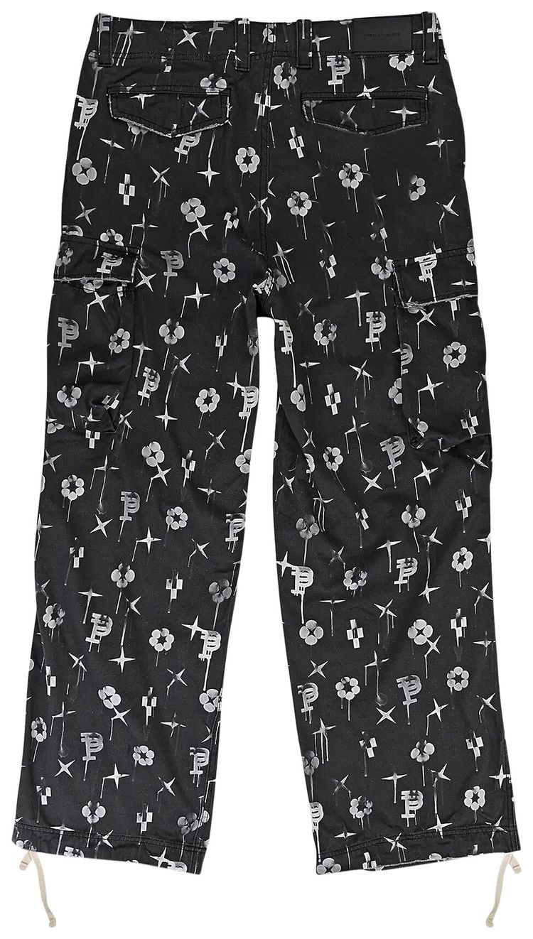PURPLE BRAND Double Pocket Cargo Pants Black