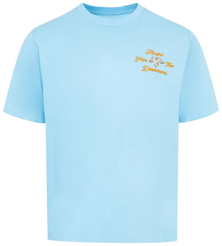 Amiri Embroidered Dreamers Tee Pacific Blue