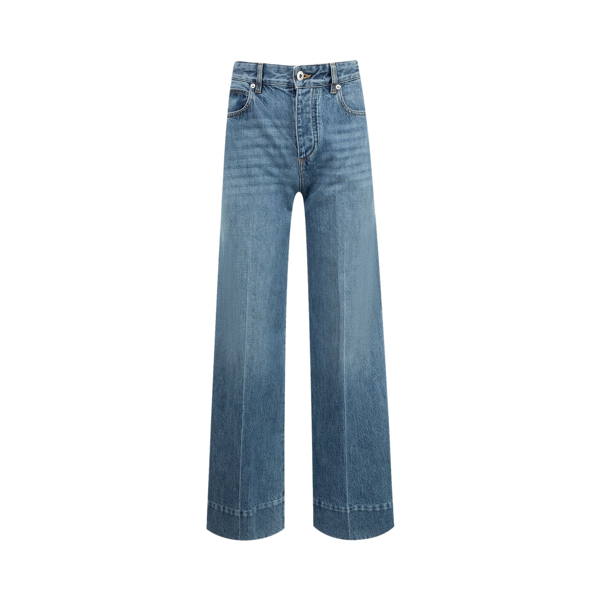 デニム・ジーパン BOTTEGA VENETA JEANS (804819V42W0 4715) Buy Bottega Veneta Veneta Mid-Rise Palazzo Jeans 'Mid Blue