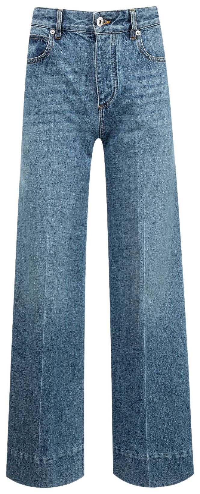 Bottega Veneta Veneta Mid Rise Palazzo Jeans Mid Blue