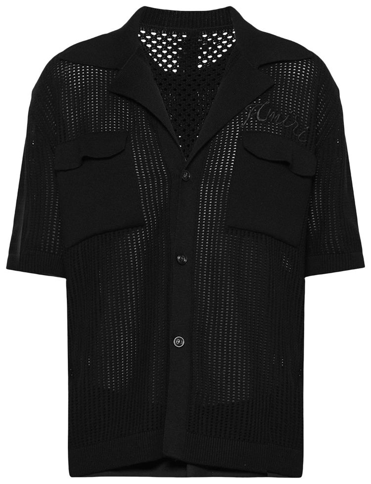 Amiri Mesh Polo Black