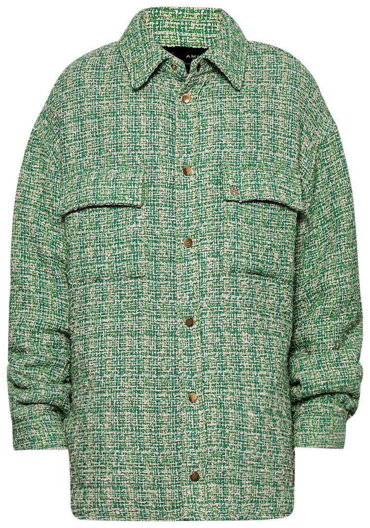 Amiri Boucle Padded Overshirt Palm Green