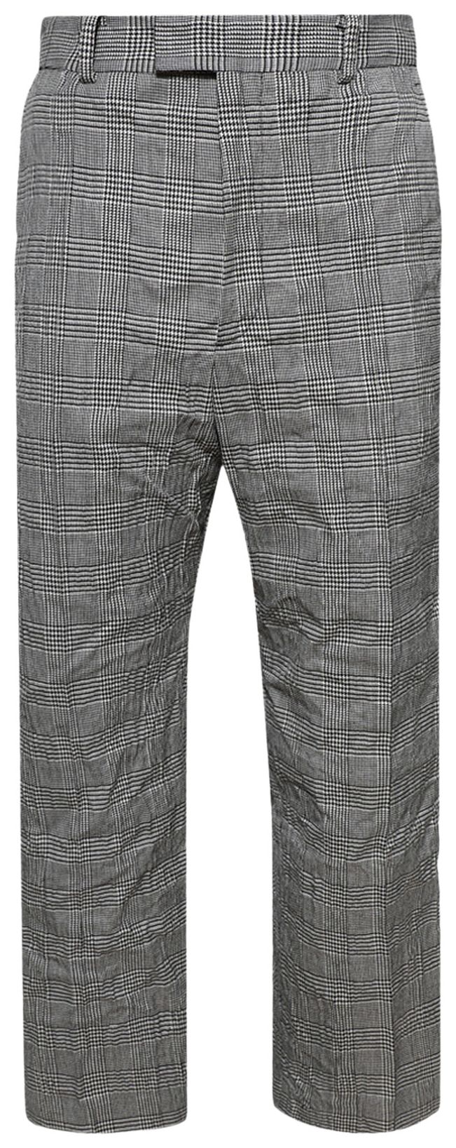 Vetements Metalized Wrinkled Tailored Pants Grey Check