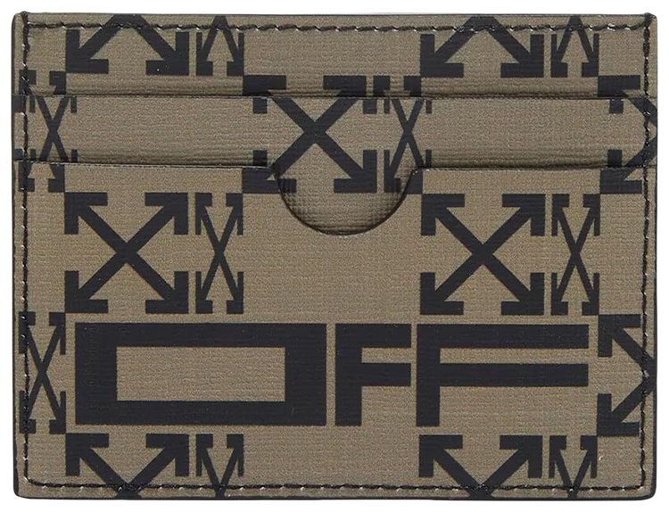Off White Monogram Simple Card Case Brown