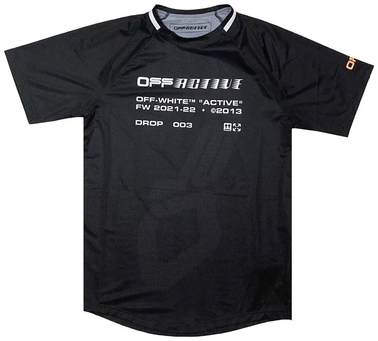 Off White Active Short Sleeve Mesh Tee BlackWhite