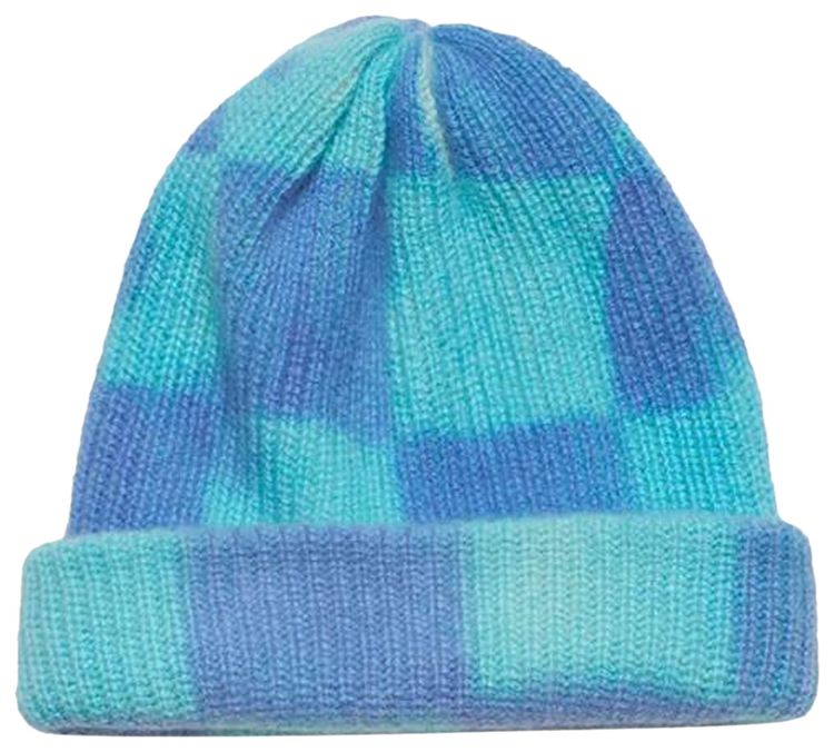 The Elder Statesman Chess Beanie AquaAnemone