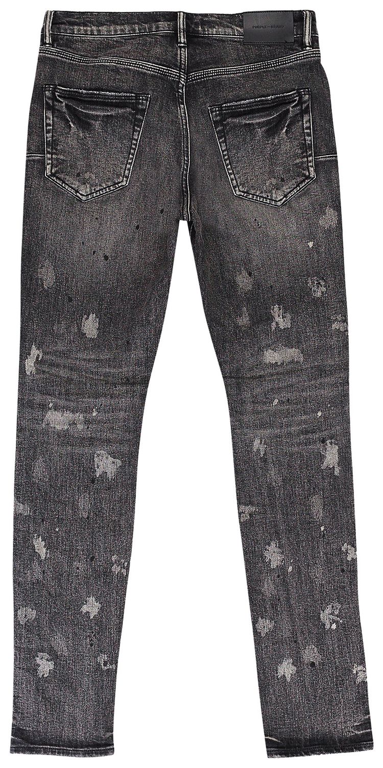 PURPLE BRAND Vintage Acid Bleach Skinny Jeans Black