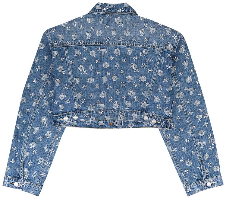 PURPLE BRAND Crop Denim Jackets Mid Indigo