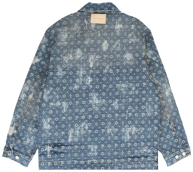 PURPLE BRAND Jacquard Monogram Denim Jackets Indigo
