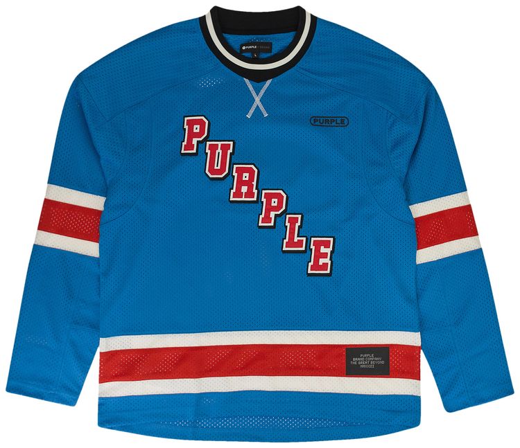 PURPLE BRAND Team Mesh Long Sleeve Top Blue