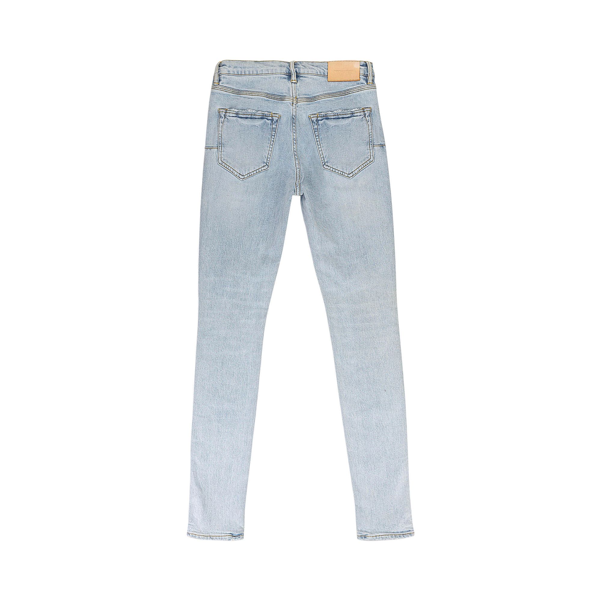 Buy PURPLE BRAND Flocked Painted Wordmark Skinny Jeans 'Indigo