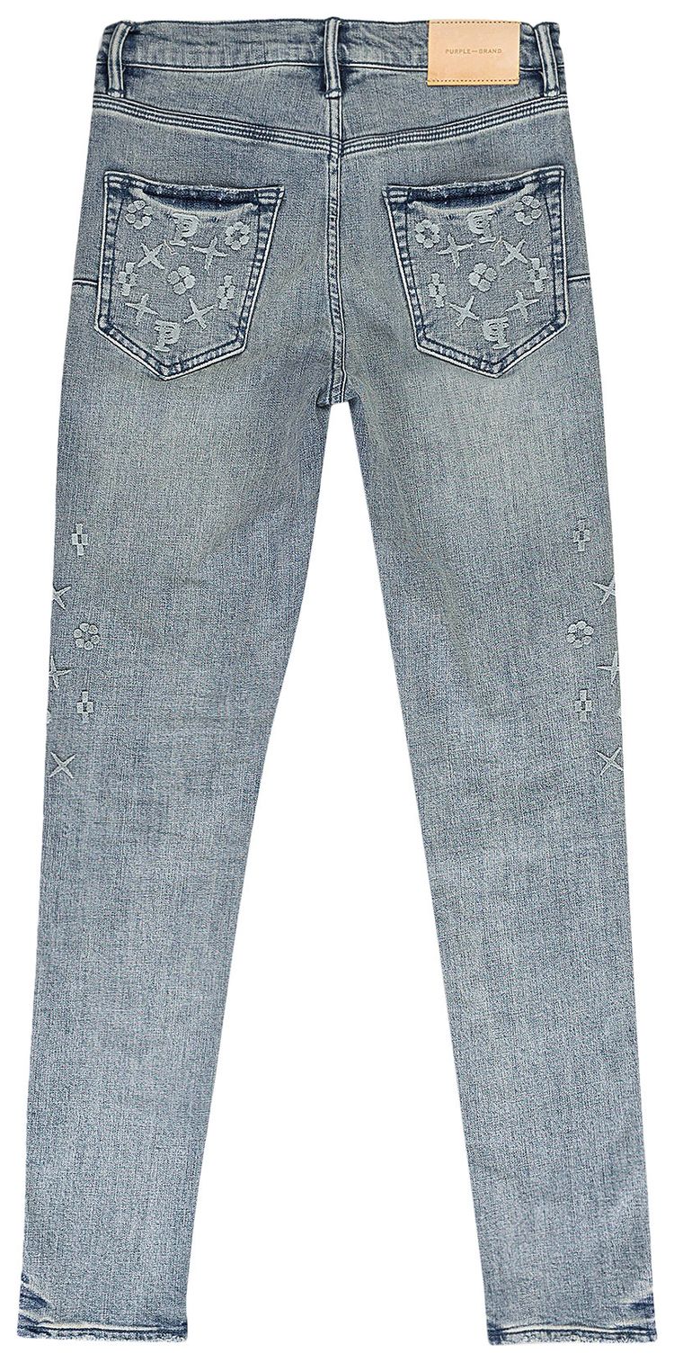 PURPLE BRAND Tuffetage Monogram Skinny Jeans Indigo