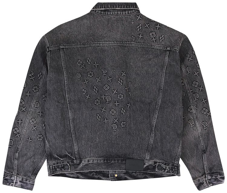 PURPLE BRAND Embossed Denim Jacket Black