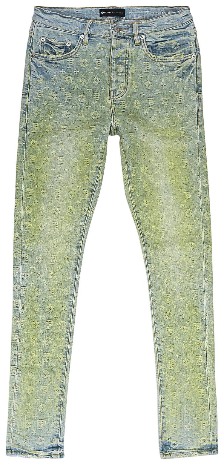 PURPLE BRAND Jacquard Monogram Skinny Jeans Indigo