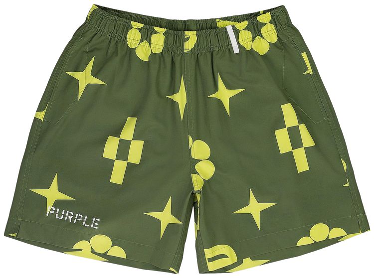 PURPLE BRAND Jumbo Monogram Swim Shorts Military