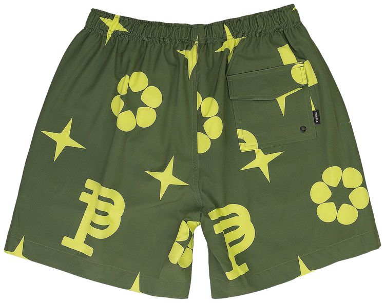 PURPLE BRAND Jumbo Monogram Swim Shorts Military