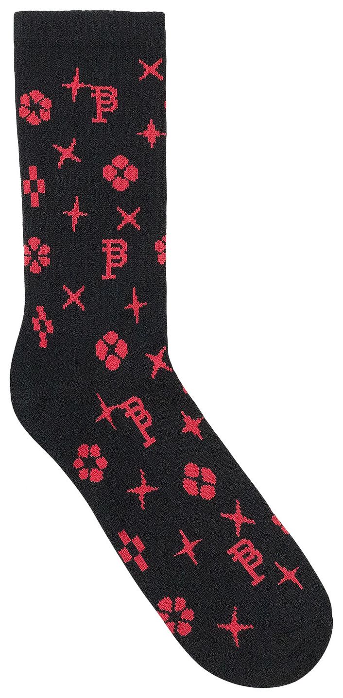 PURPLE BRAND Monogram Crew Socks Black