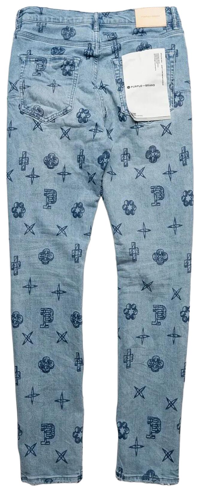 PURPLE BRAND Outlined Monogram Skinny Jeans Indigo