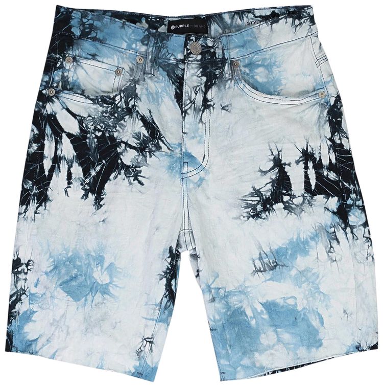 PURPLE BRAND Tie Dye Jacquard Monogram Shorts Black