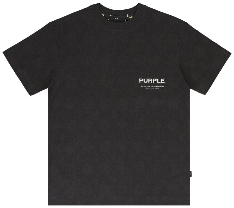 PURPLE BRAND Textured Jersey Short Sleeve Tee Black