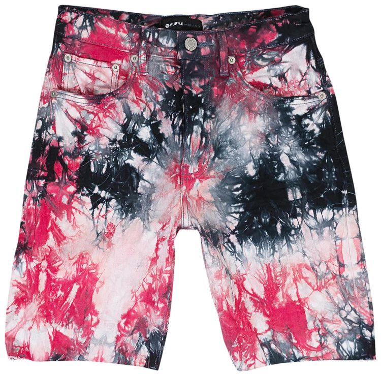PURPLE BRAND Tie Dye Jacquard Monogram Shorts Black