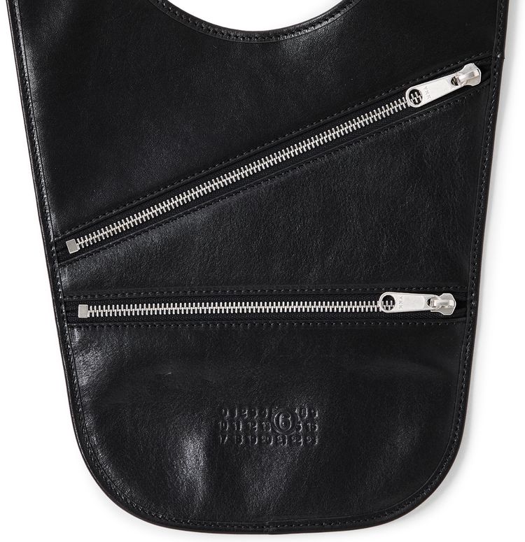 MM6 Maison Margiela Flat Saddle Mini Bag Black