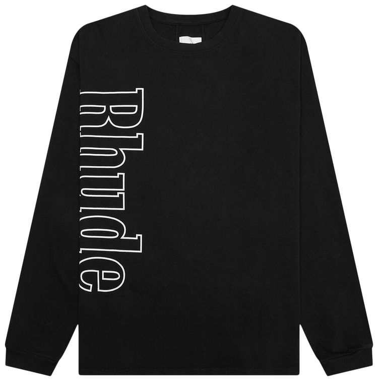 Rhude Side Logo Long Sleeve Tee Vintage Black