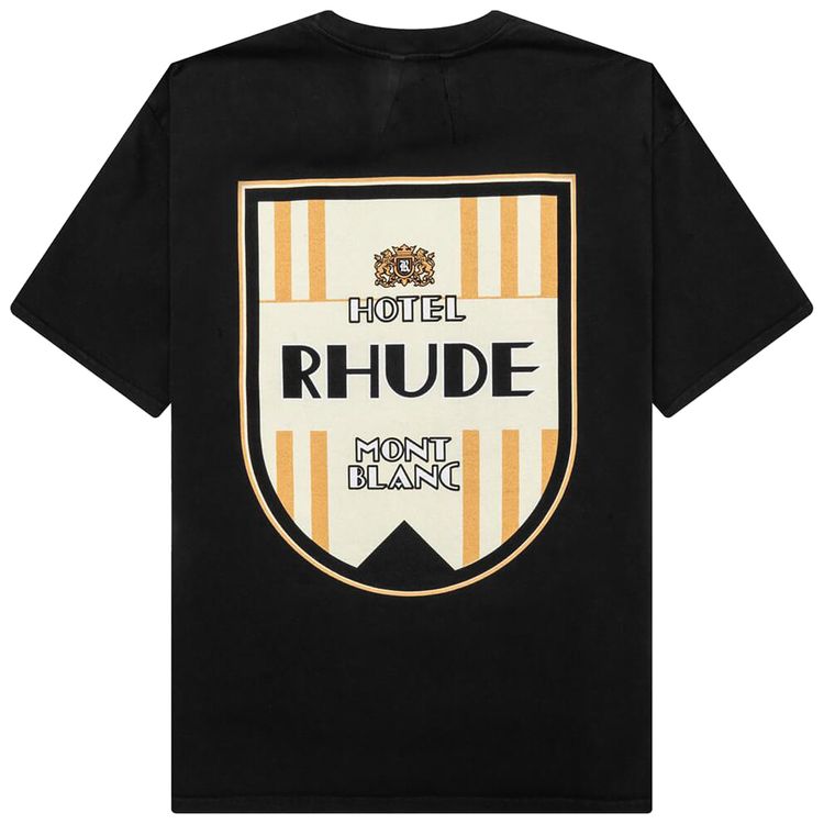 Rhude Mont Blanc Hotel Tee Vintage Black