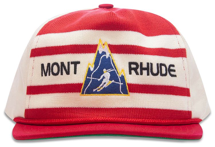 Rhude Striped Structure Hat RedOff White