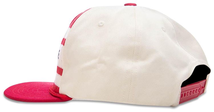 Rhude Striped Structure Hat RedOff White