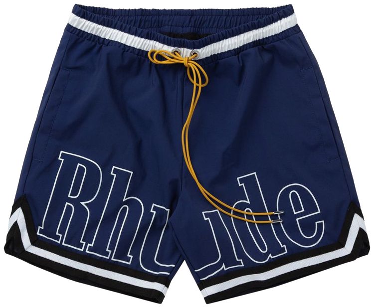 Rhude Basketball Swim Trunks BlueBlackWhite