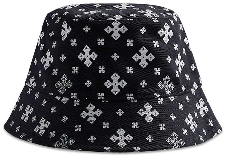 Rhude Cross Bandana Bucket Hat BlackWhite