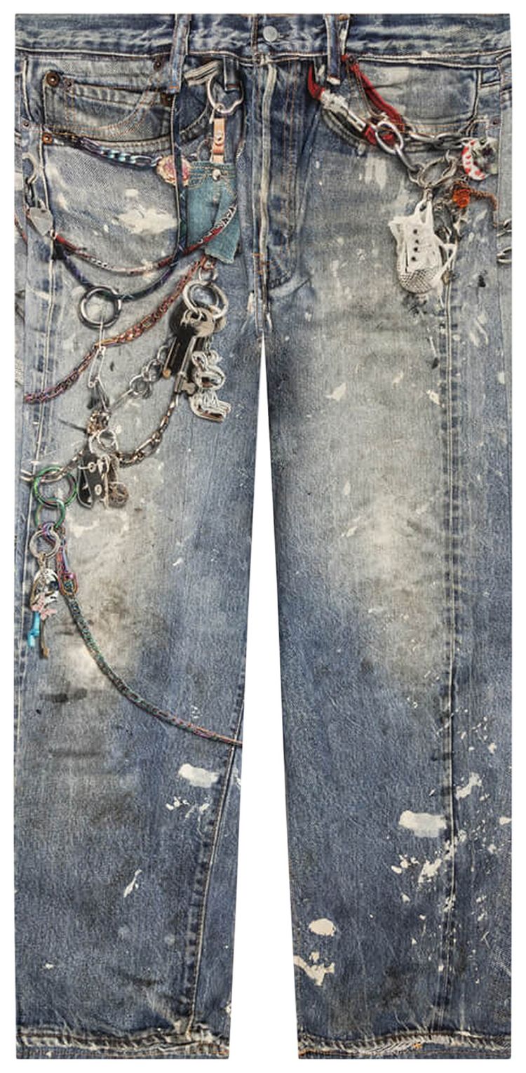 Acne Studios Denim Printed Jeans Blue