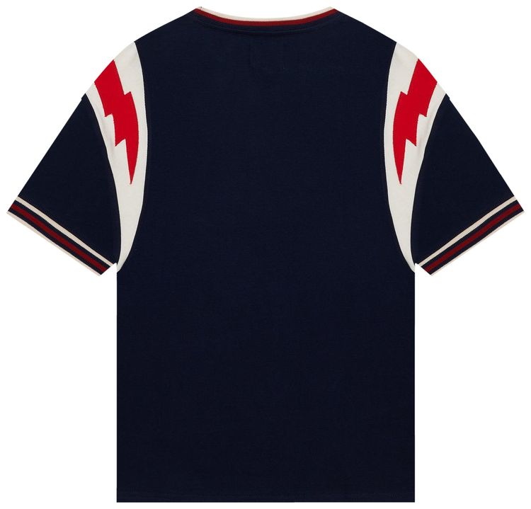 Rhude Lighting Ringer Tee NavyOff WhiteRed