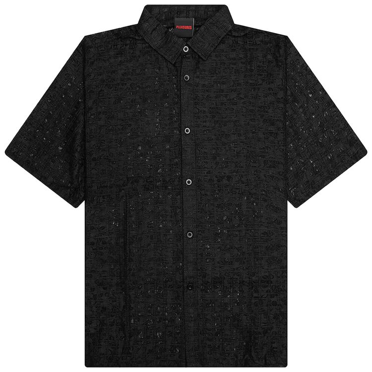 Pleasures Lacy Button Down Black