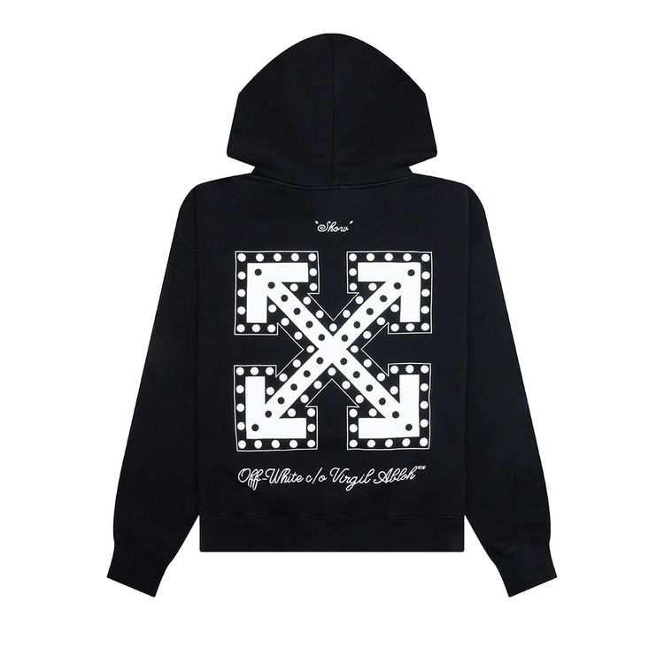 Off White Arrow Ask Legal Skate Hoodie BlackWhite
