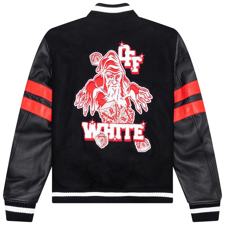 Off White Dices Lea Varsity Jacket BlackWhite