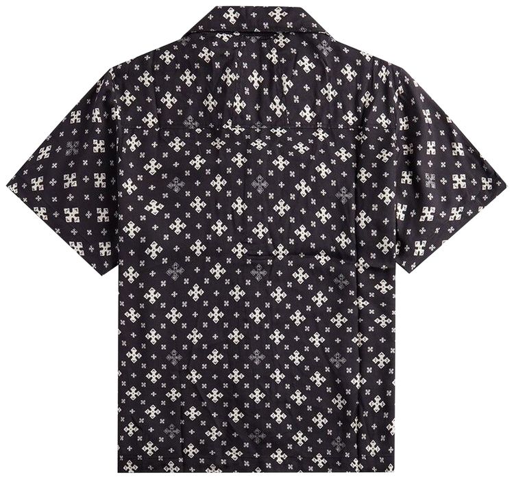 Rhude Cross Bandana Rayon Shirt BlackWhite