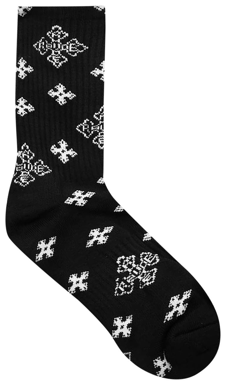 Rhude Cross Paisley Jacquard Socks BlackWhite