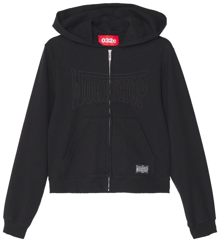 032C Victor Fitted Hoodie Washed Black