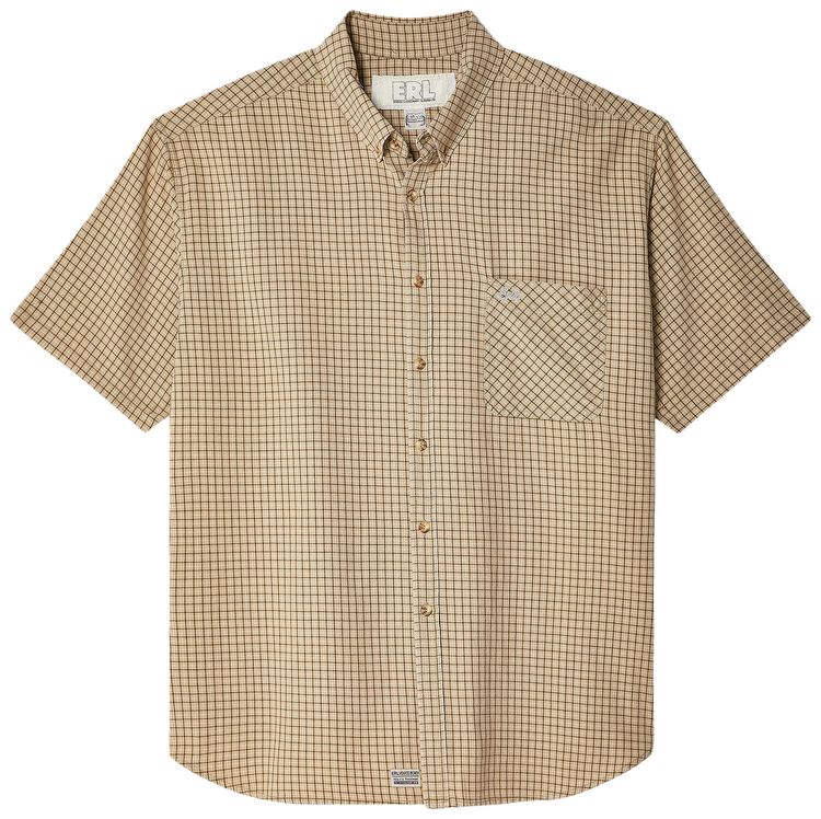 ERL Plaid Short Sleeve Shirt Beige