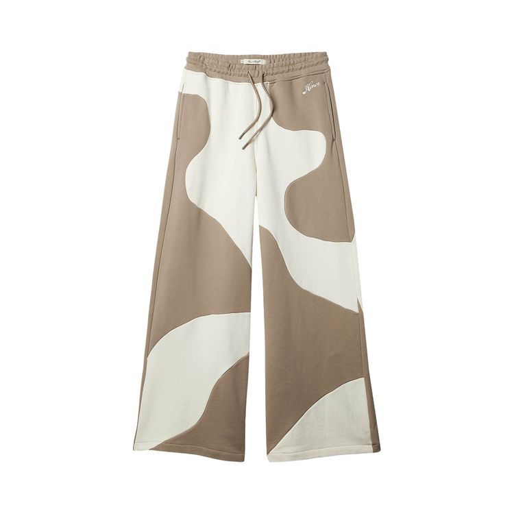 Honor The Gift Curved Patchwork Wide Leg Sweatpants Bone