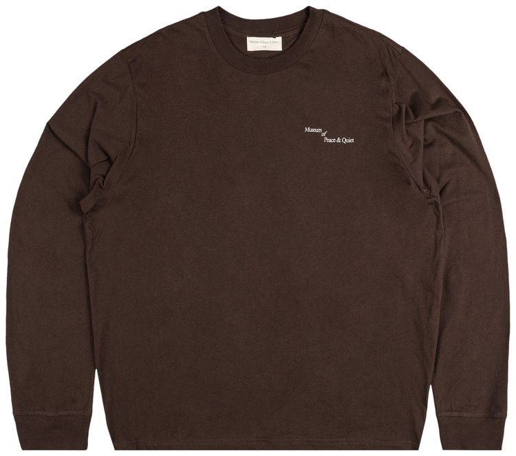 Museum of Peace  Quiet Italic Long Sleeve Shirt Brown