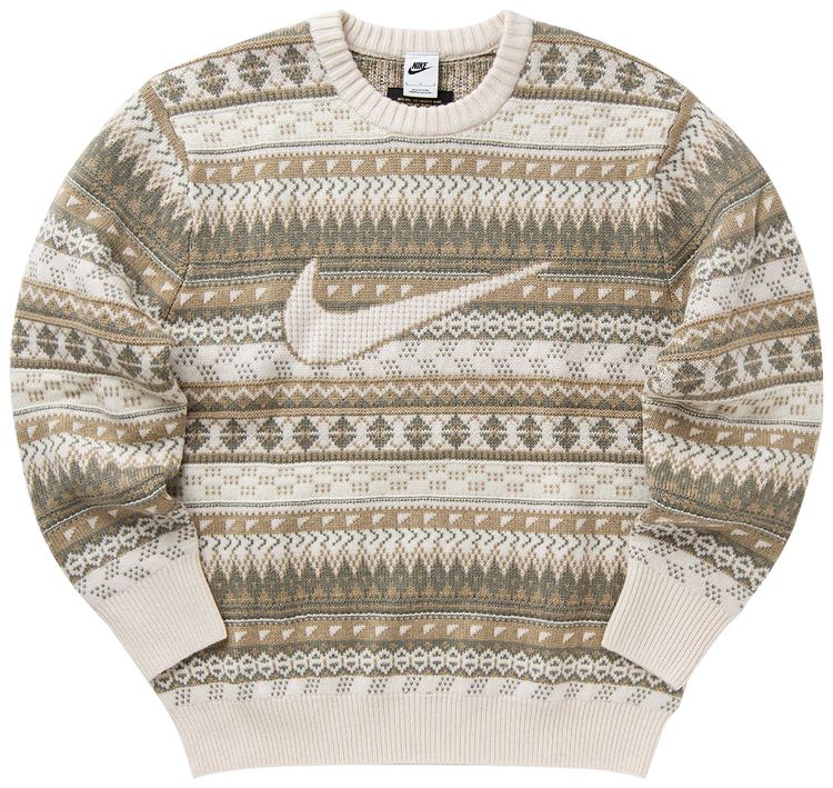 Nike Fair Isle Swoosh Sweater Light Orewood BrownSailKhaki