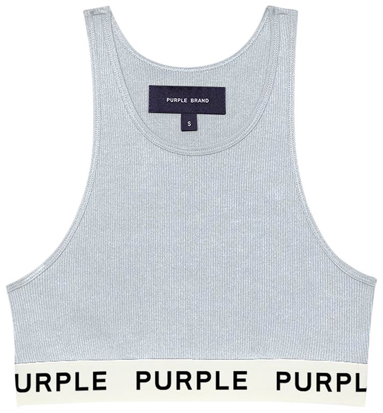 PURPLE BRAND Rib Knit Bralette Blue