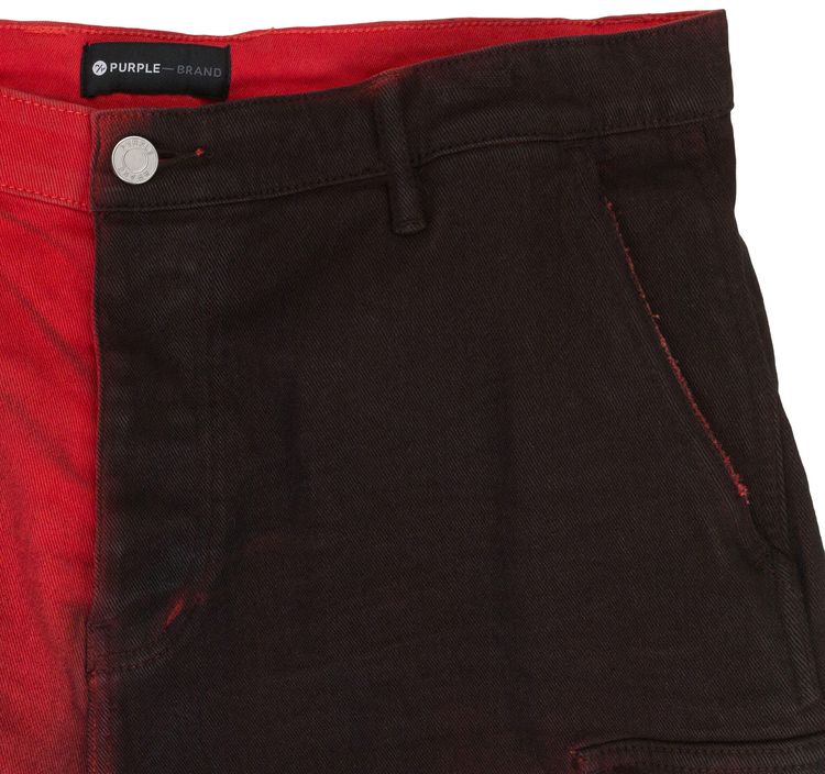 PURPLE BRAND Twill Cargo Shorts Black