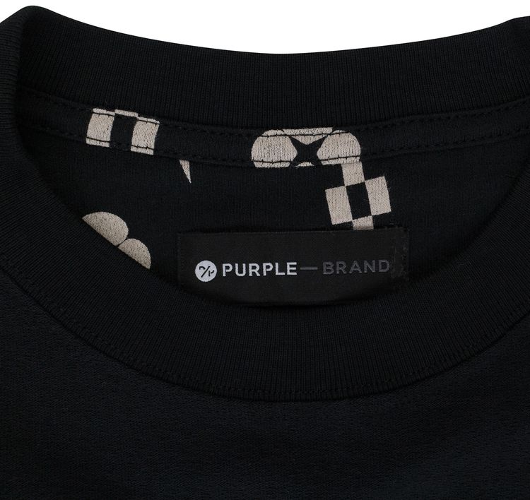 PURPLE BRAND Textured Jersey Short Sleeve Tee Black